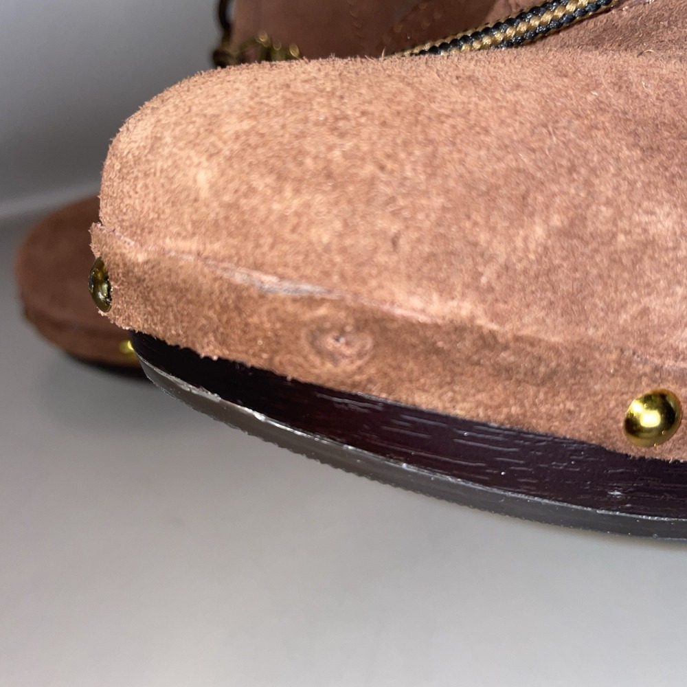 BCBG Suede Shearling Lace Up Platform Ankle Boots High Heel Size 8 - Picture 7 of 9